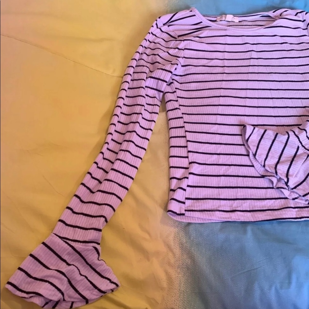 Black and White Striped Sweater Blouse